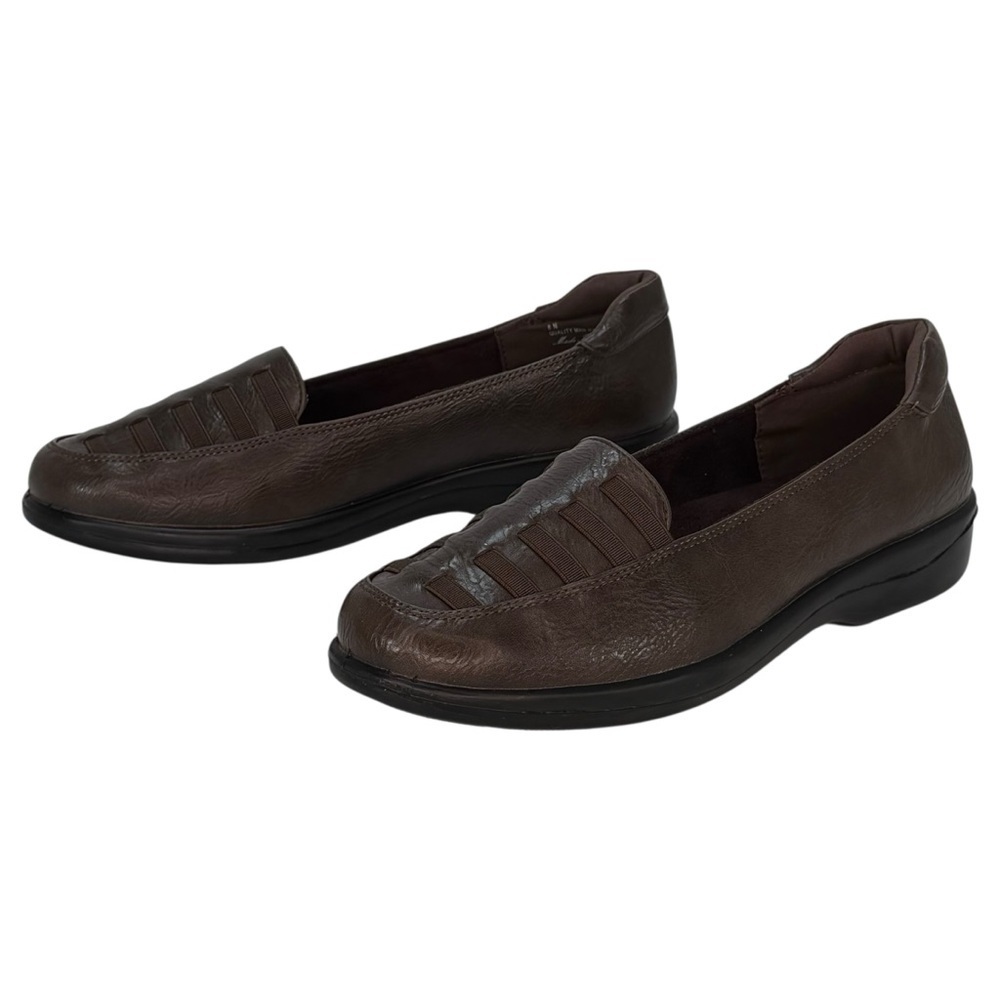 Easy Street Genesis Brown Burnished Faux Leather Womens Loafers Size 8N - Picture 10 of 13